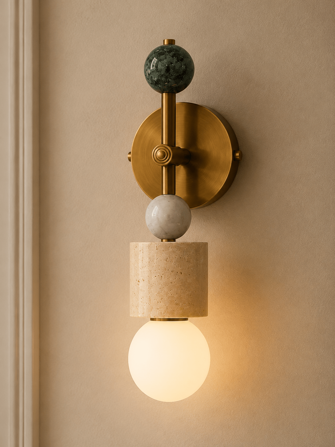 Aurevia Brass Marble Wall Sconce — product view 4
