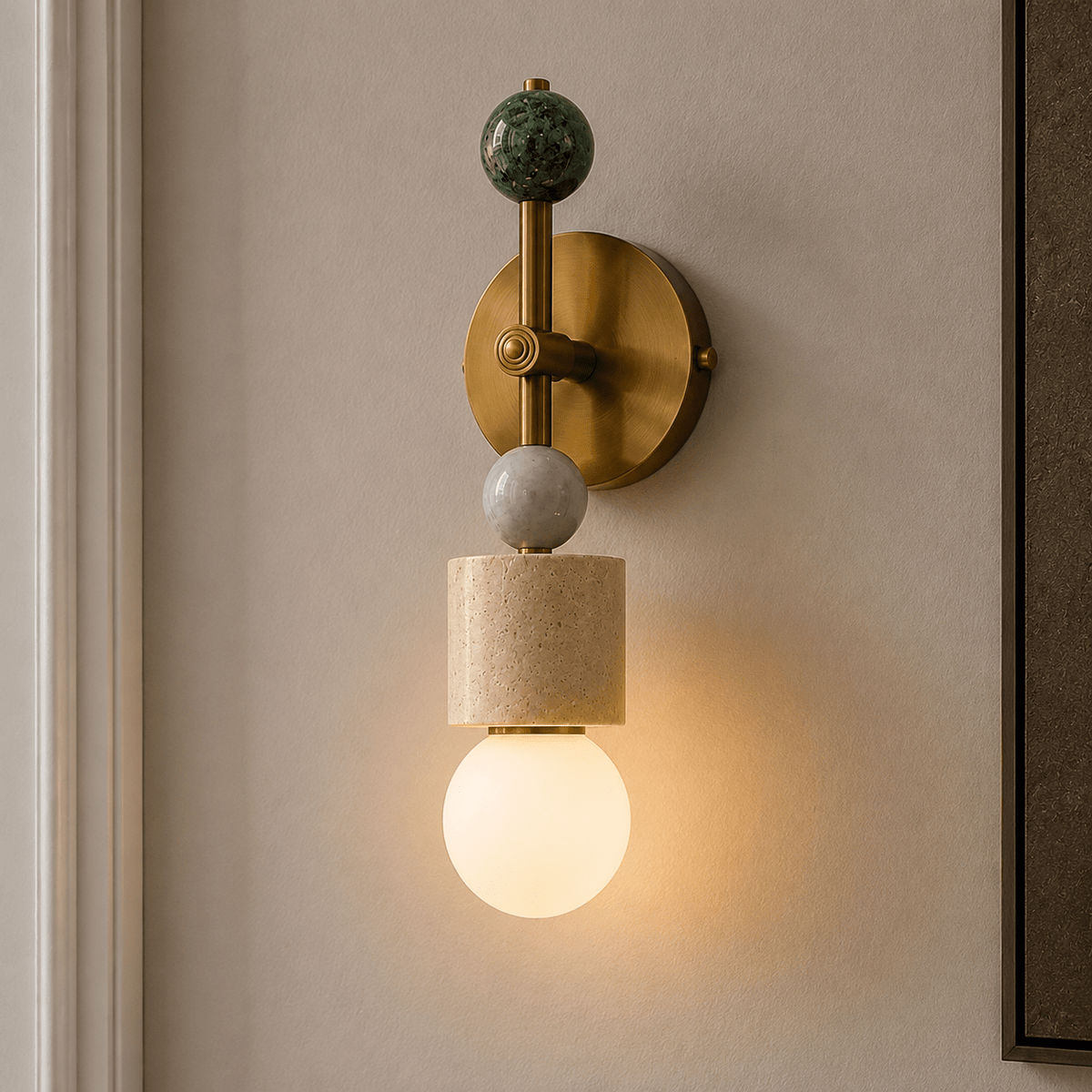 Aurevia Brass Marble Wall Sconce — product view 5