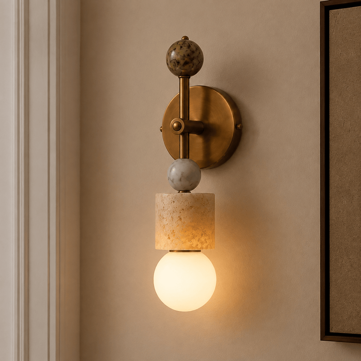 Aurevia Brass Marble Wall Sconce — product view 6