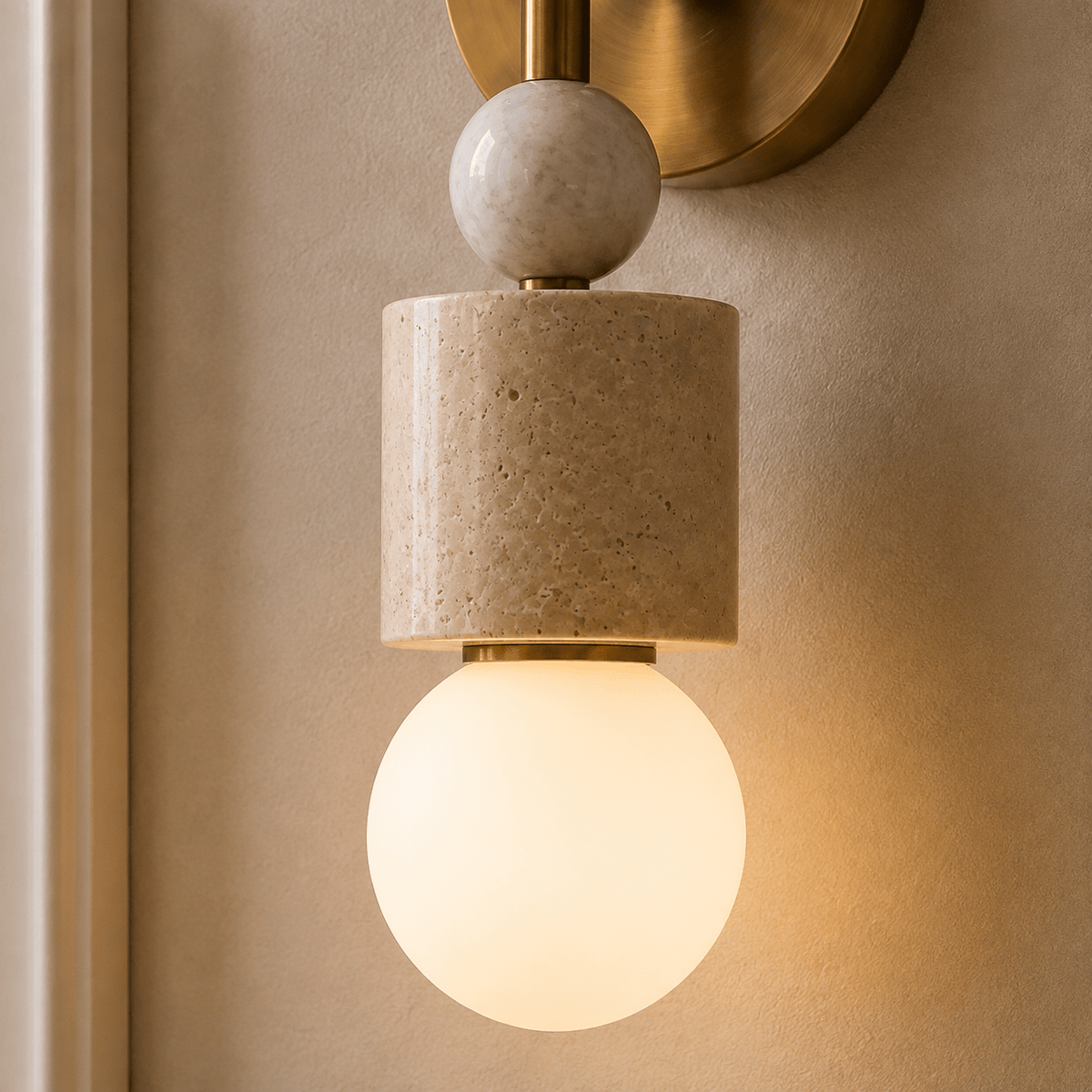 Aurevia Brass Marble Wall Sconce — product view 7