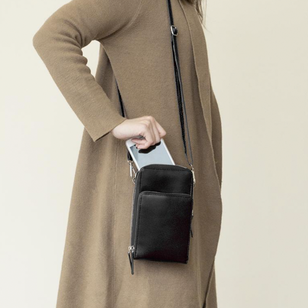 LoungeYard | Triple Secure Leather Phone Purse: Elegance Meets Practicality — product view 2