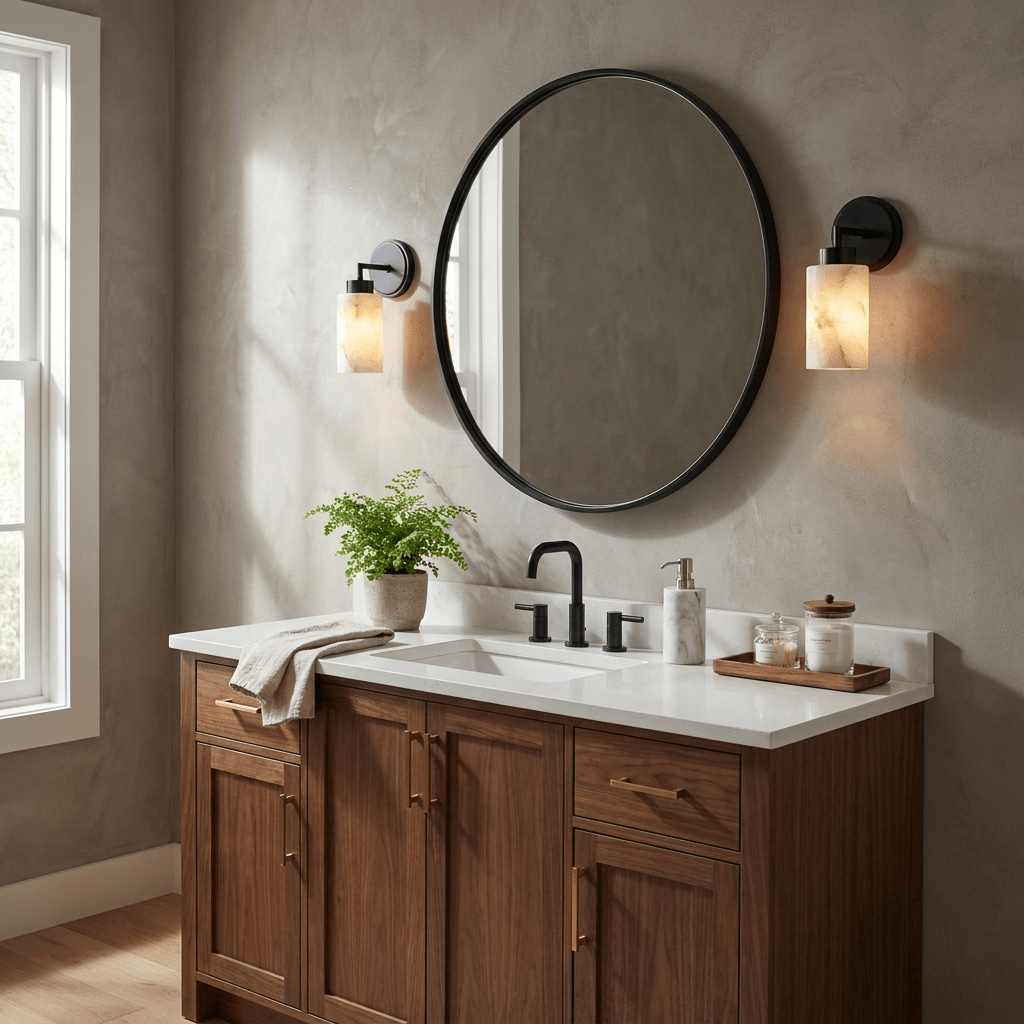 Avelin Alabaster Cylinder Wall Sconce — product view 4
