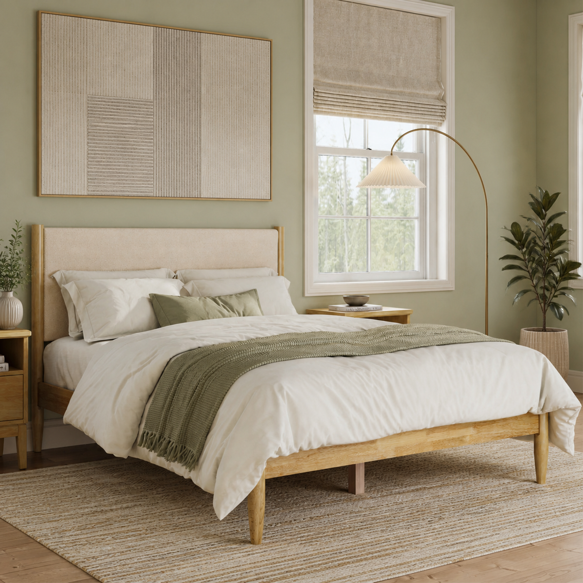 Grevane Scalpay Solid Wood Boucle Bed — product view 5