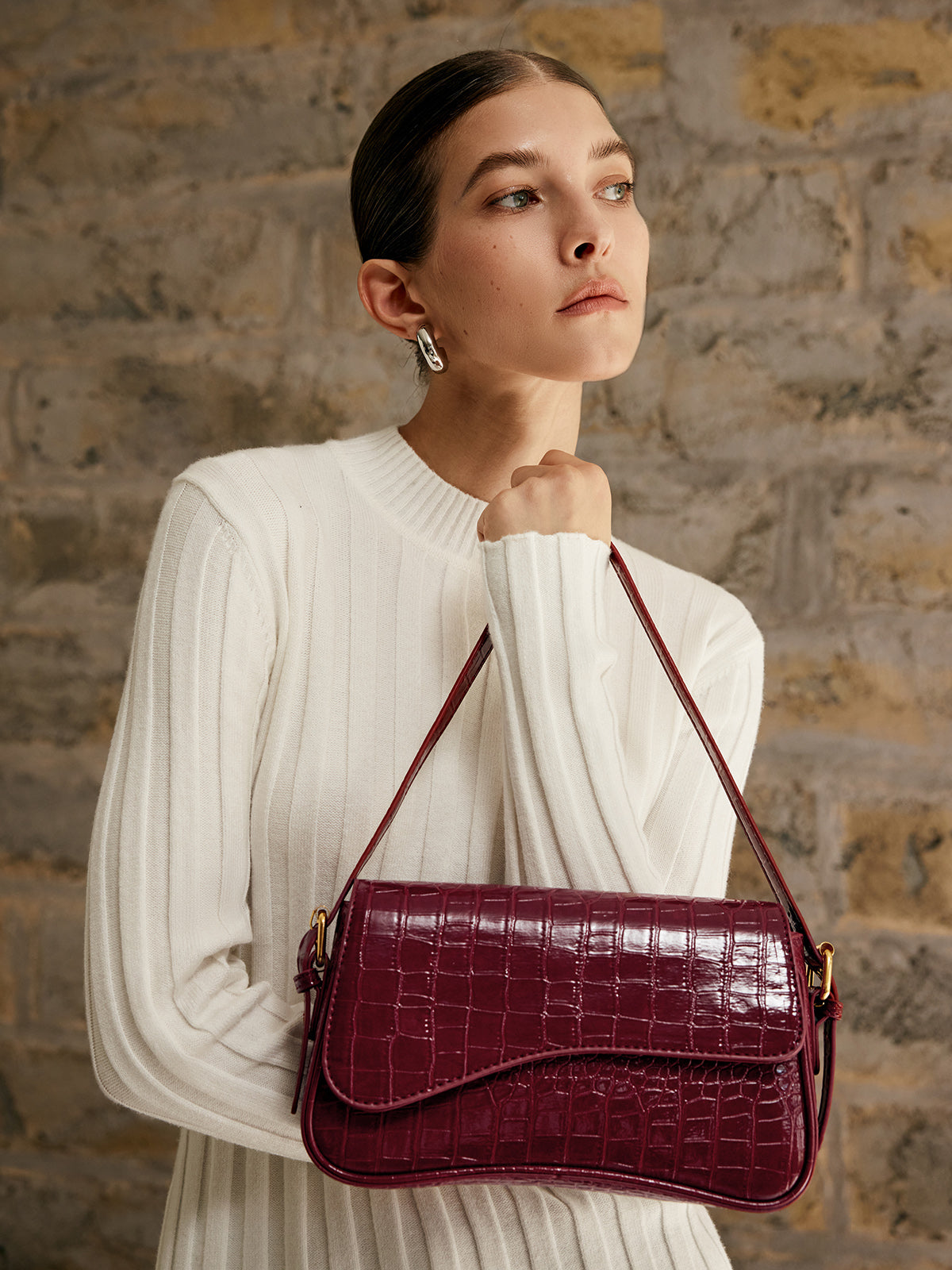 LoungeYard | Ladies Shoulder Bag Checked Pattern One Size Polyurethane — product view 1