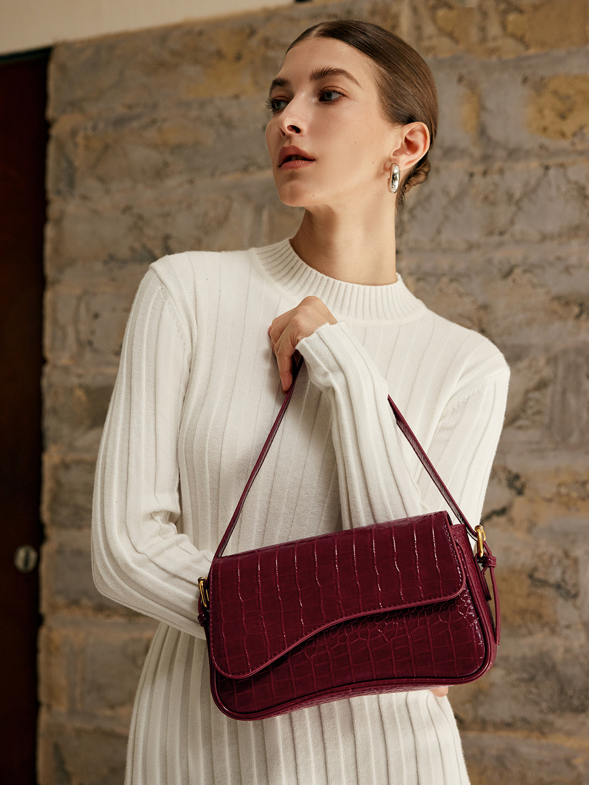 LoungeYard | Ladies Shoulder Bag Checked Pattern One Size Polyurethane — product view 5