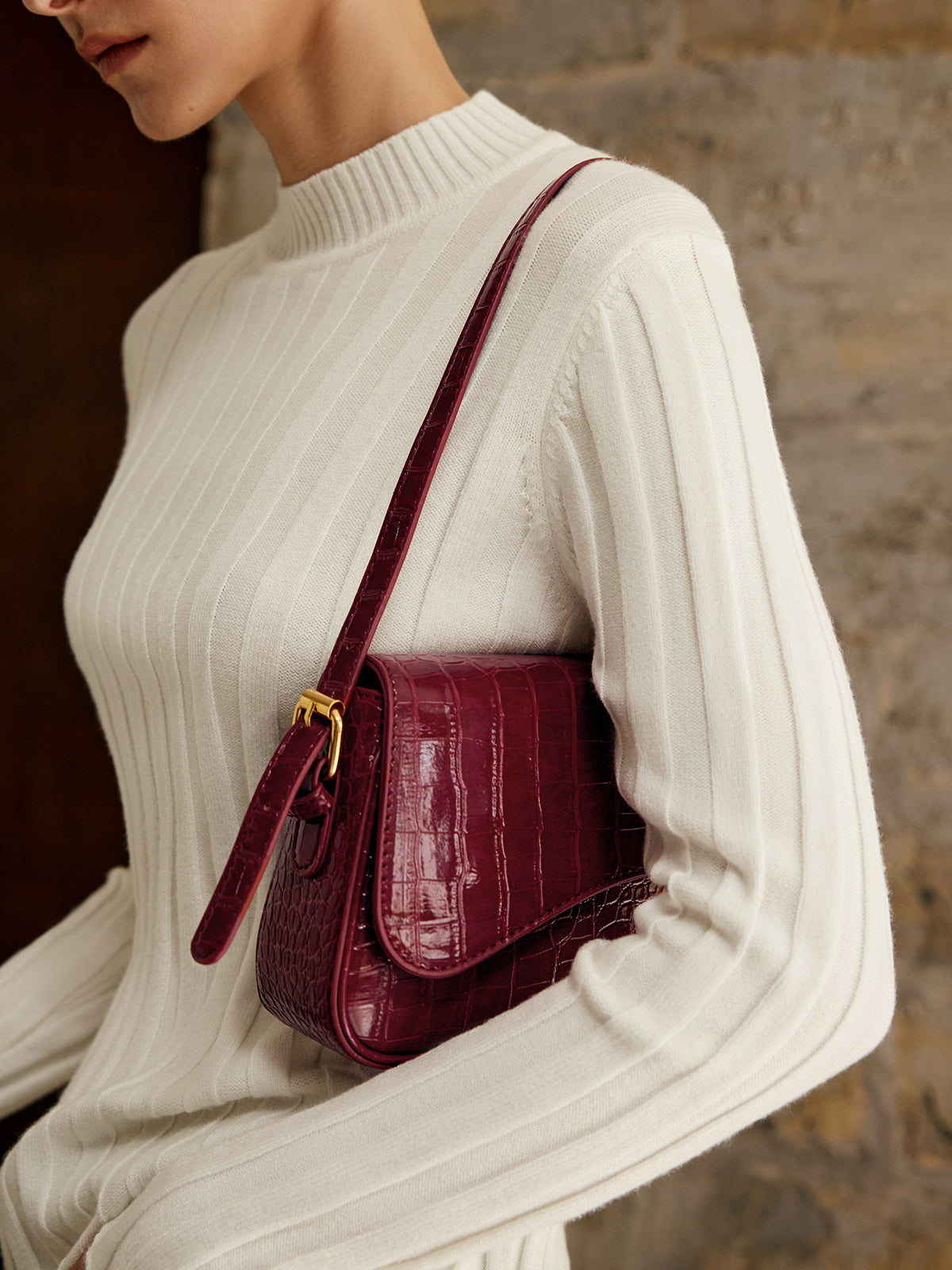 LoungeYard | Ladies Shoulder Bag Checked Pattern One Size Polyurethane — product view 2