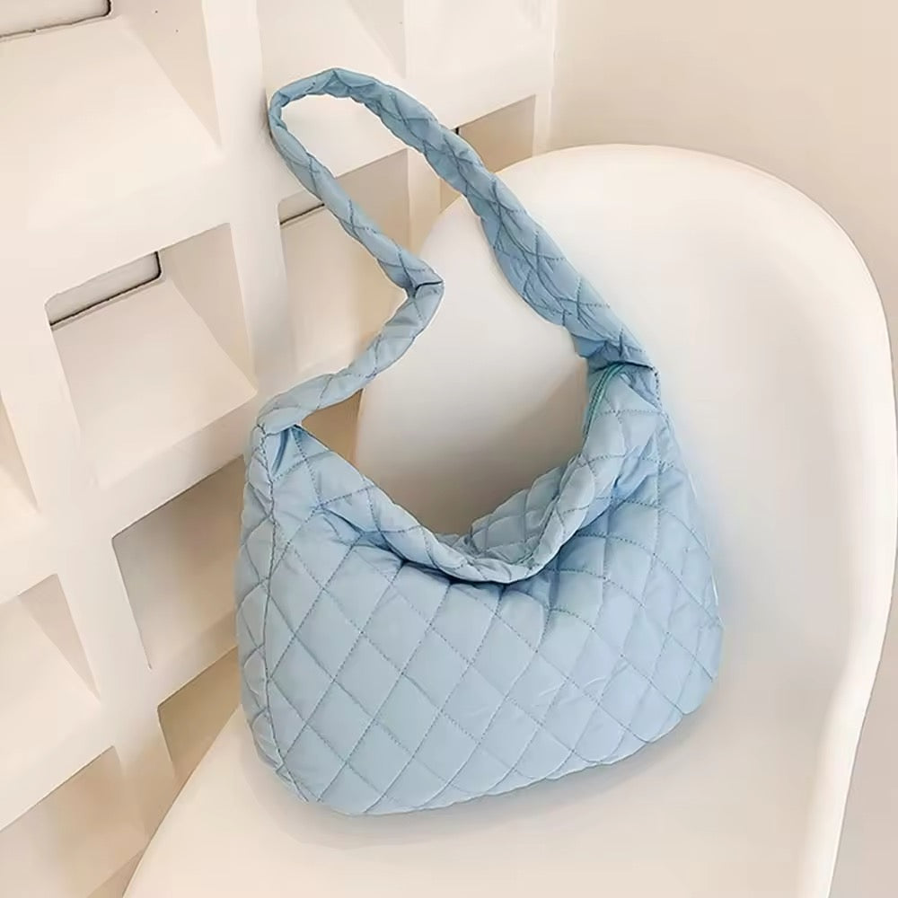 LoungeYard | Padded Ballerina Extra Large Puffer Tote Crossbody Padded Shoulder Bag — product view 6