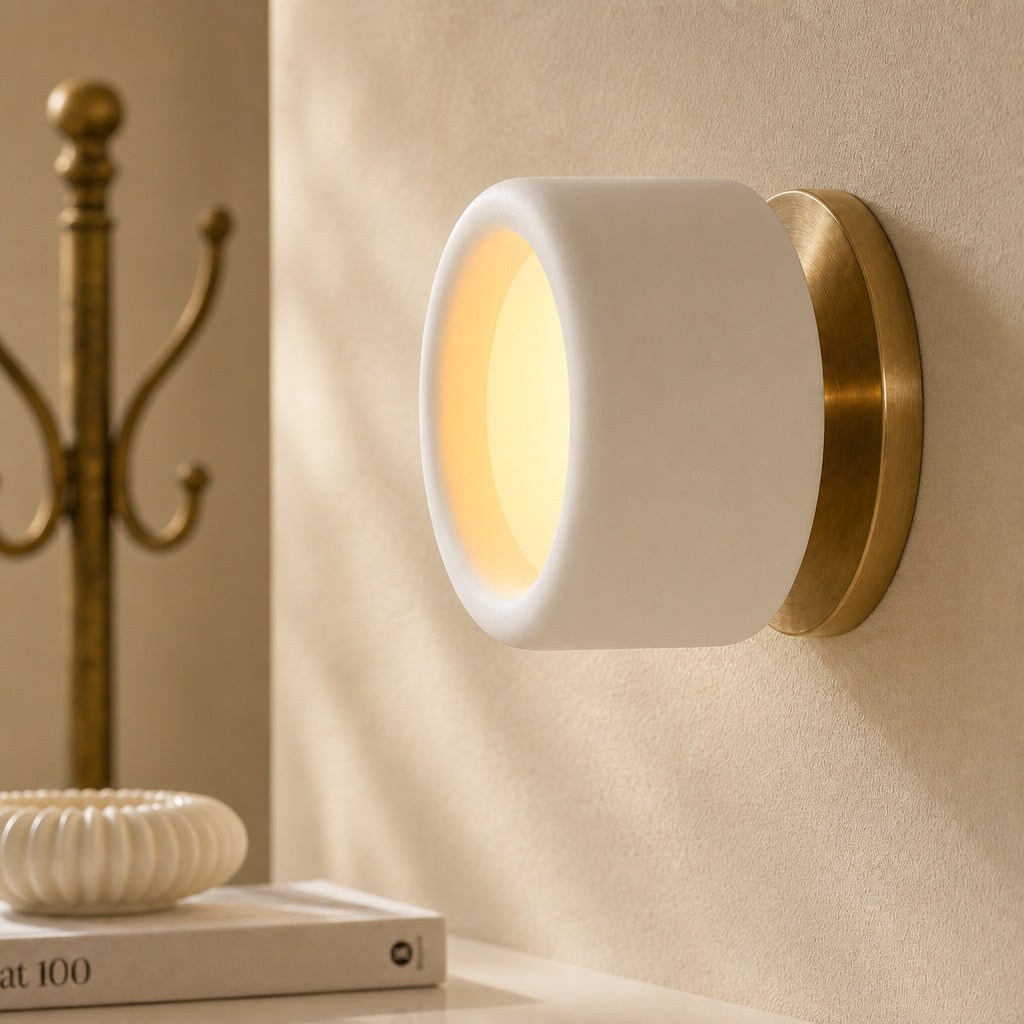 Modern Porcelain LED Wall Sconce Minimalist Bathroom Bedroom Hallway — Style A Style B — product view 2