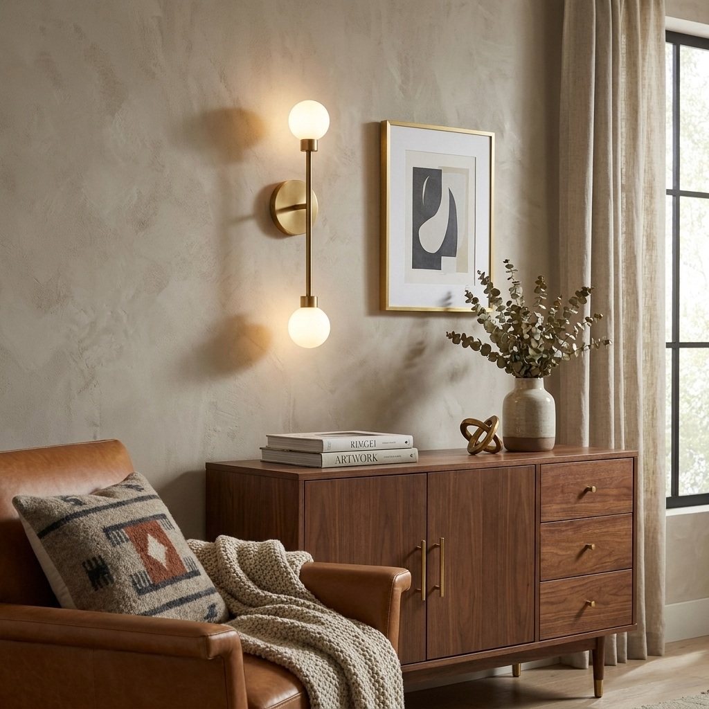 Barbell Alabaster Wall Sconce — product view 2