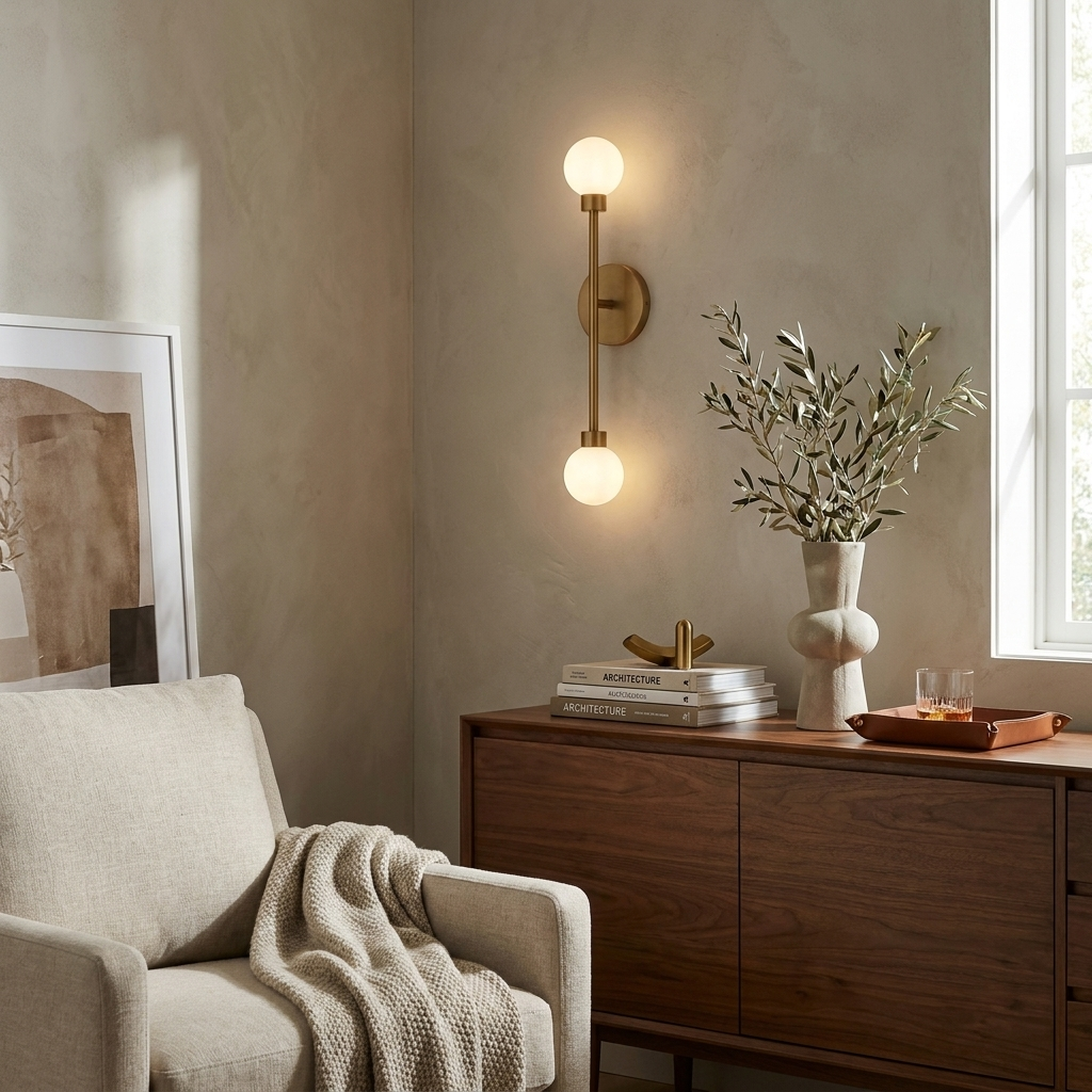 Barbell Alabaster Wall Sconce — product view 5