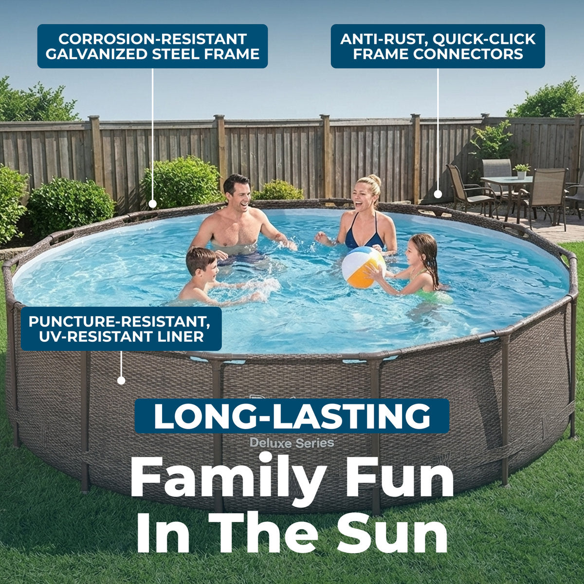 Power Steel 14 Foot Round Above Ground Pool Set with Filter Pump & Cover — product view 5