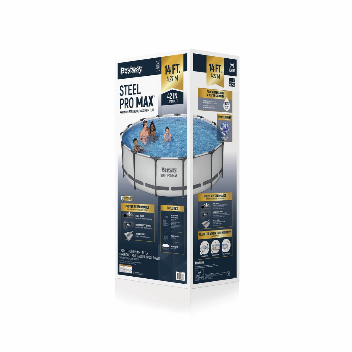 Steel Pro MAX 14 ft x 42 in Round Above Ground Swimming Pool Set — product view 4
