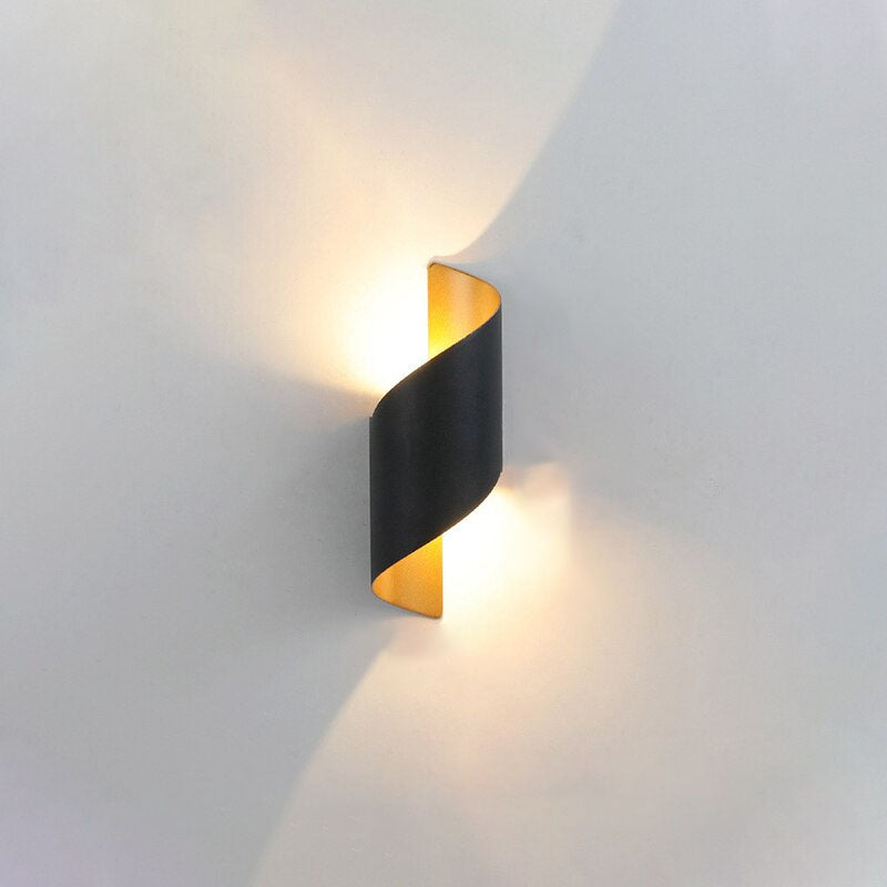 Modern Curl Twisted LED Wall Light Dimmable Bedroom Living Room — White Black Small Medium Large — product view 4