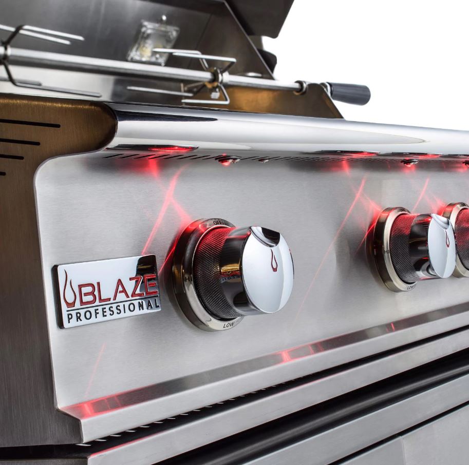 Blaze Professional LUX - 44-Inch 4-Burner Built-In Natural Gas/Propane Grill W/ Rear Infrared Burner - BLZ-4PRO