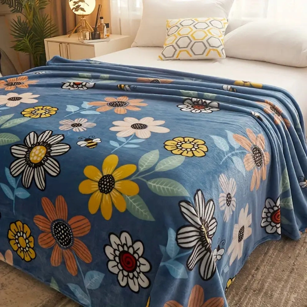 LoungeYard | Bloombee Retro Floral Soft Blanket — product view 2
