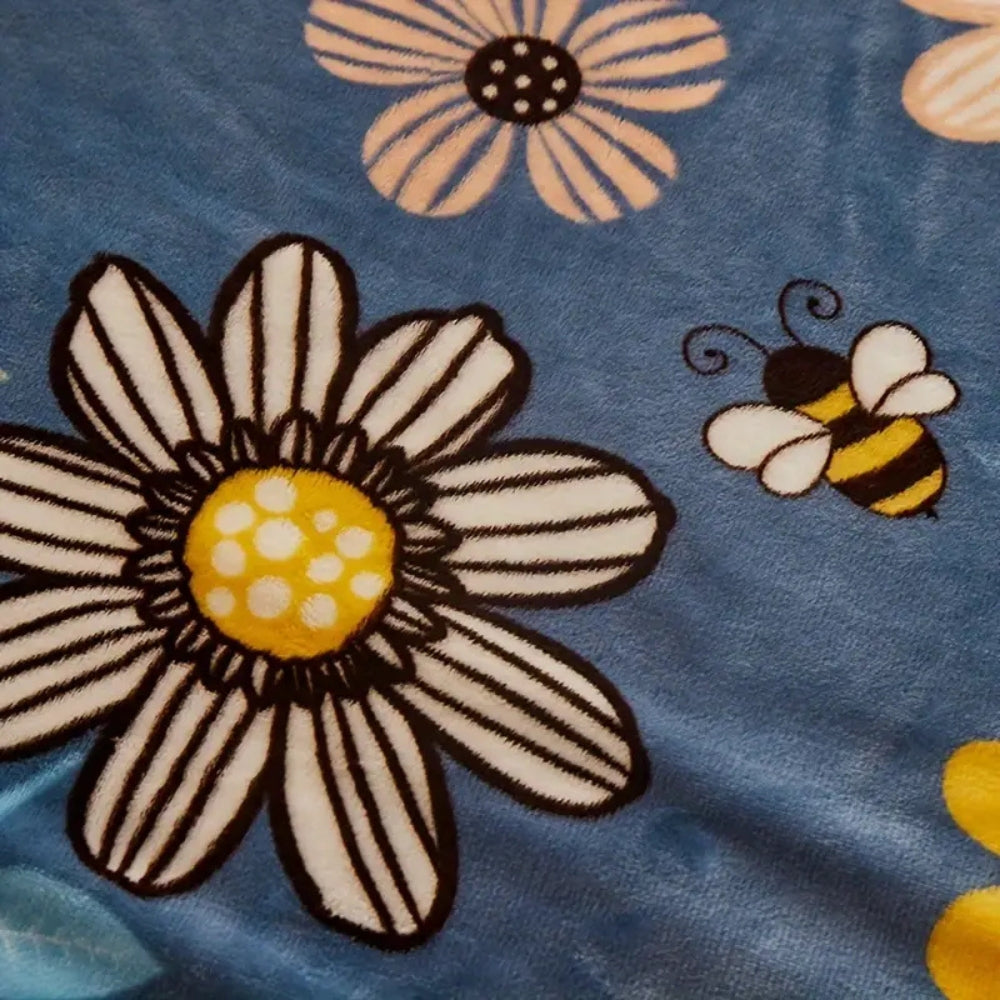 LoungeYard | Bloombee Retro Floral Soft Blanket — product view 3