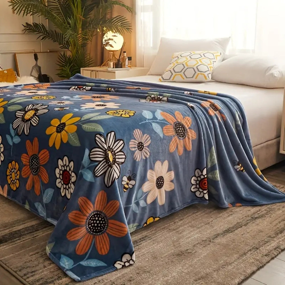 LoungeYard | Bloombee Retro Floral Soft Blanket — product view 6