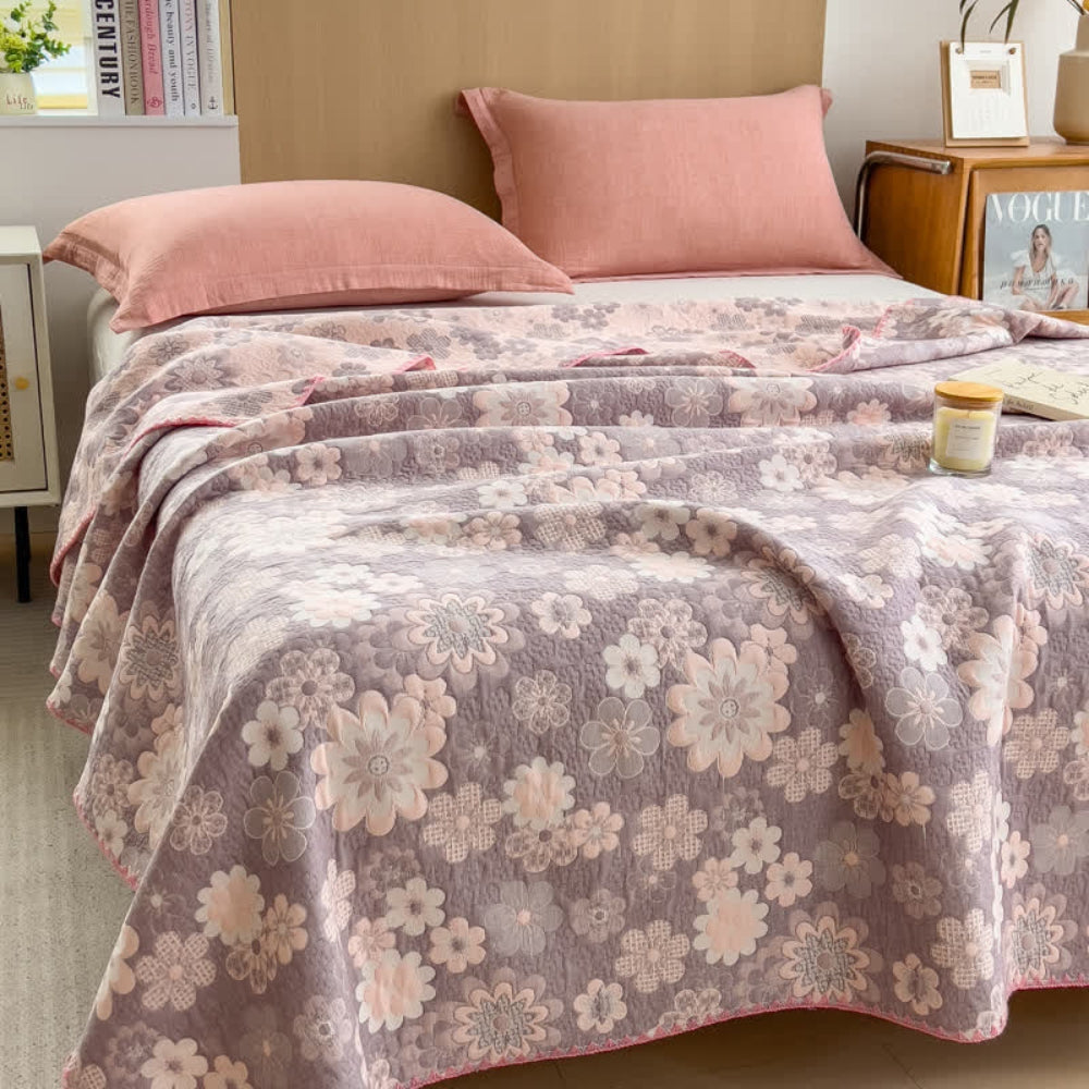 LoungeYard | Reverie Floral Cotton Gauze Blanket — product view 3