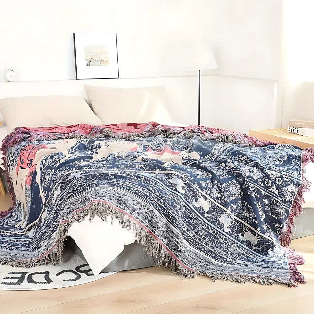 LoungeYard | Bohemian Inspired Horse Print Blanket — product view 1