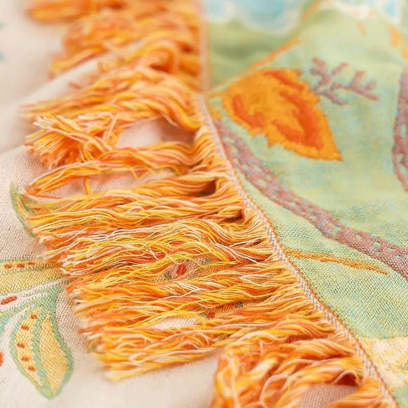 LoungeYard | Cotton Reversible Blanket with Jacquard and Boho Pattern — product view 6