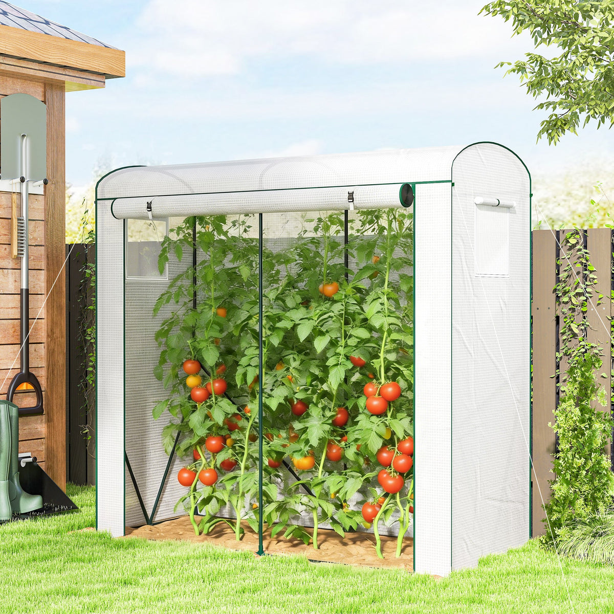 78.7" x 29.5" x 74" Mini Greenhouse, White — product view 3