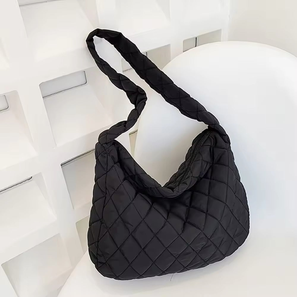 LoungeYard | Padded Ballerina Extra Large Puffer Tote Crossbody Padded Shoulder Bag — product view 5