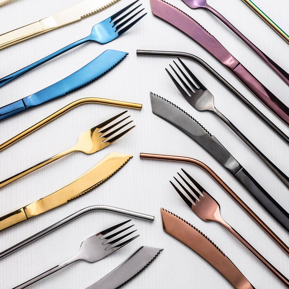 Vibrant Cutlery Set, 29 Piece, Colored Steel — product view 5