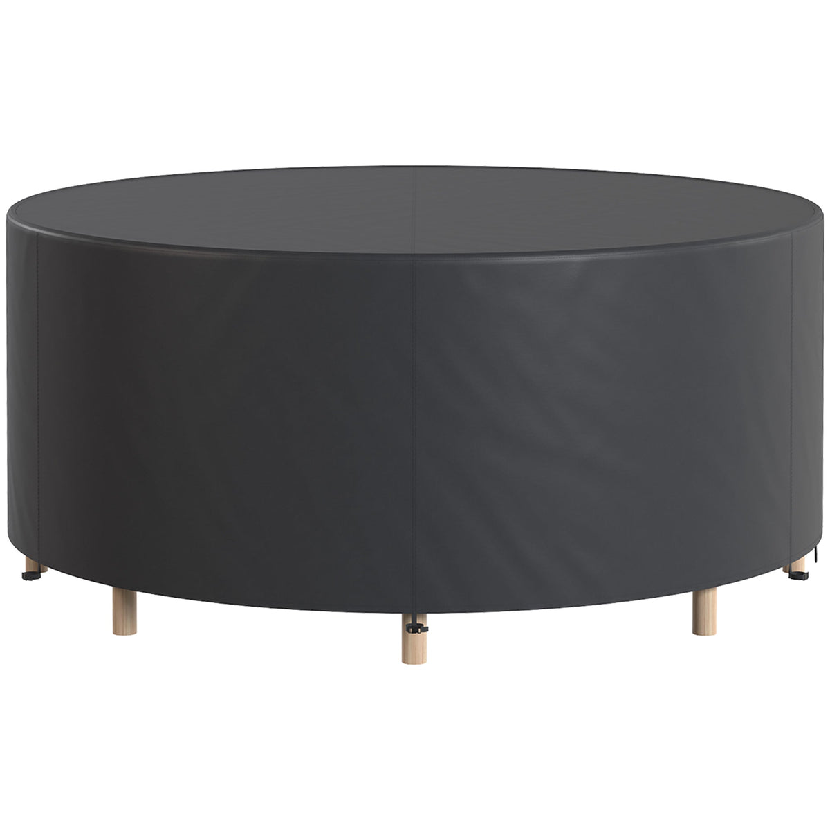 Round Garden Furniture Cover, 420D Oxford, 214 x 70 cm, Black — product view 1