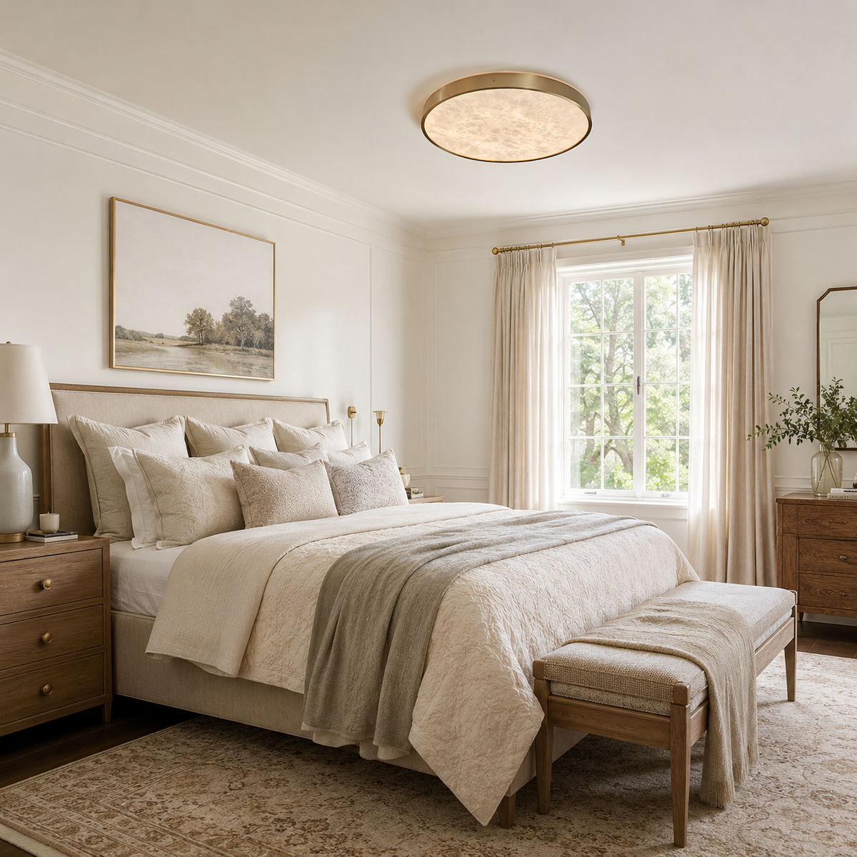Calista Alabaster Flush Mount Ceiling Light — product view 2