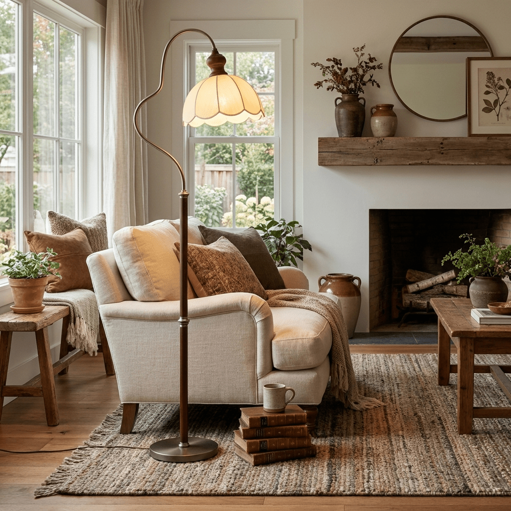Camille Scalloped Fabric Floor Lamp — product view 4