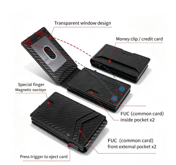 Minimalist RFID-Blocking Leather Cardholder LoungeYard — product view 2