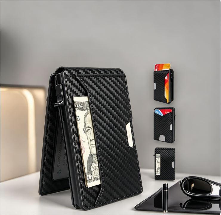Minimalist RFID-Blocking Leather Cardholder LoungeYard — product view 1