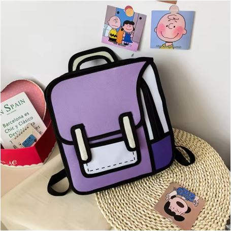 LoungeYard | Creative 2D Unisex Cartoon Backpack — product view 4
