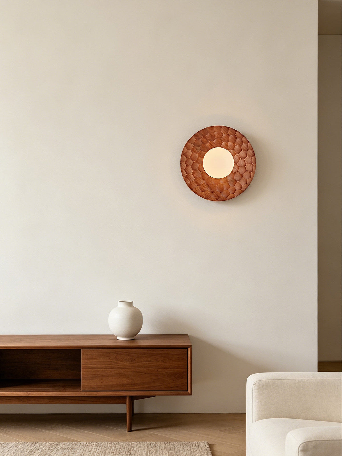 Carved Ash Wood Sconce — product view 2