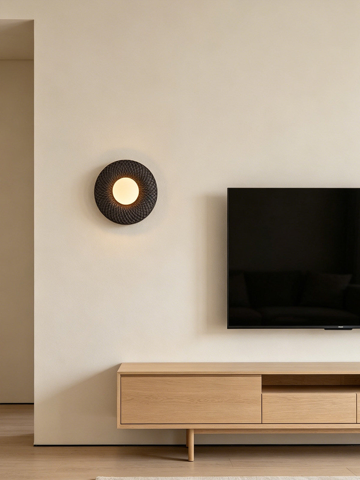 Carved Ash Wood Sconce — product view 3