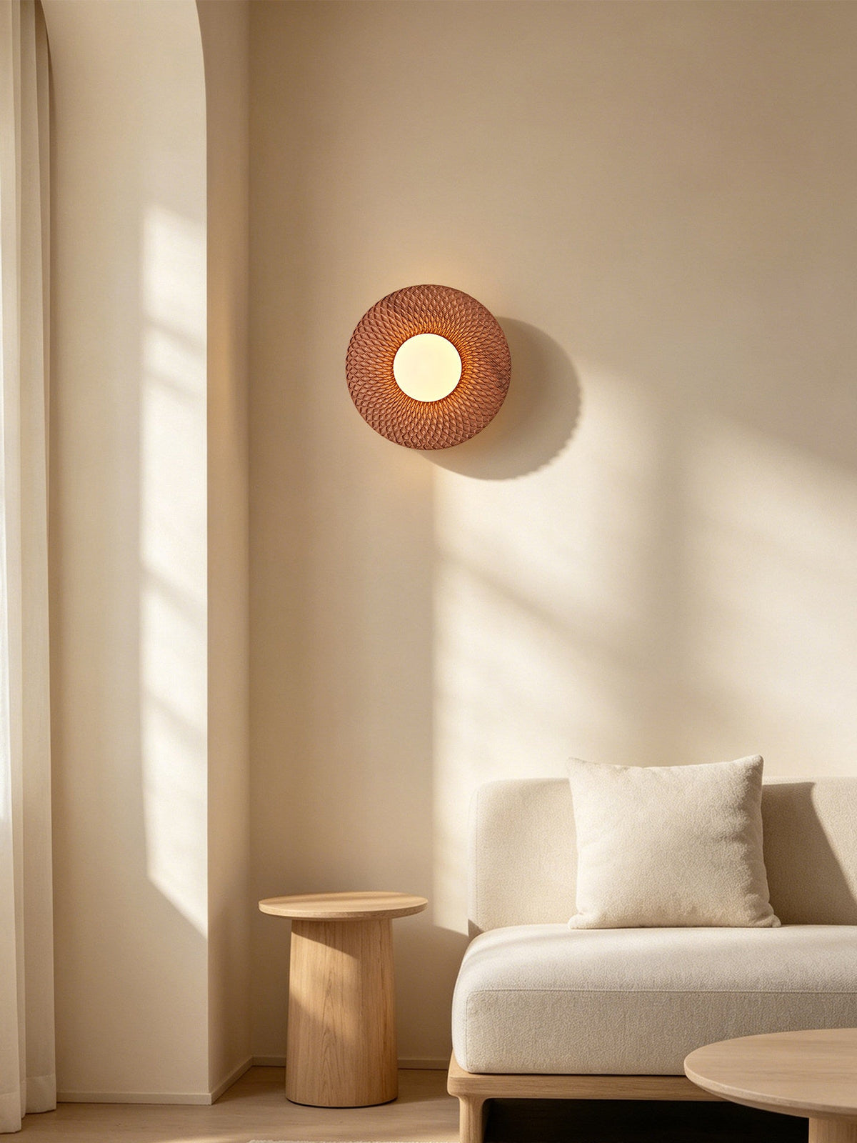Carved Ash Wood Sconce — product view 4