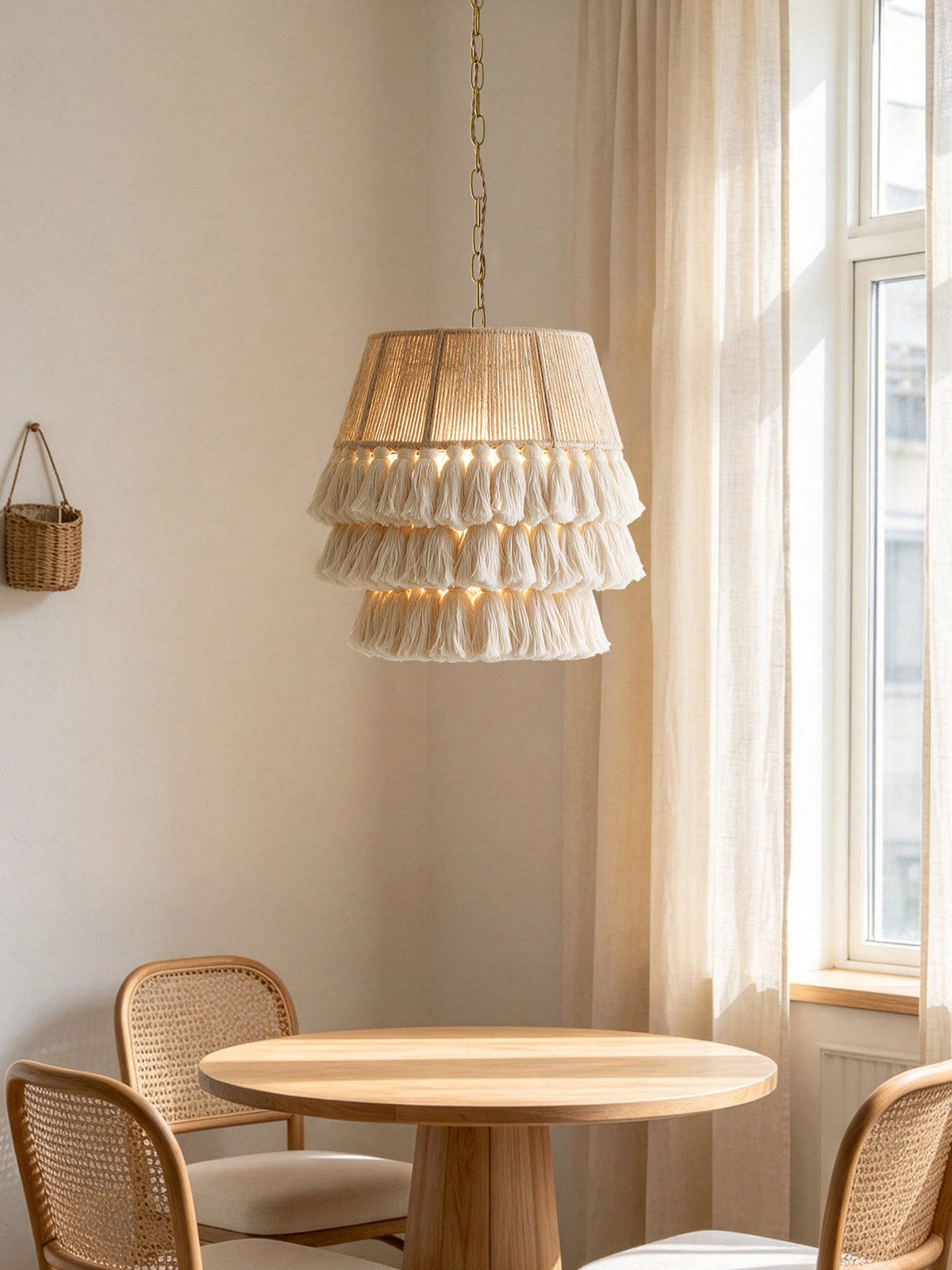 Cascade Tasseled Rope Pendant Lamp — product view 2