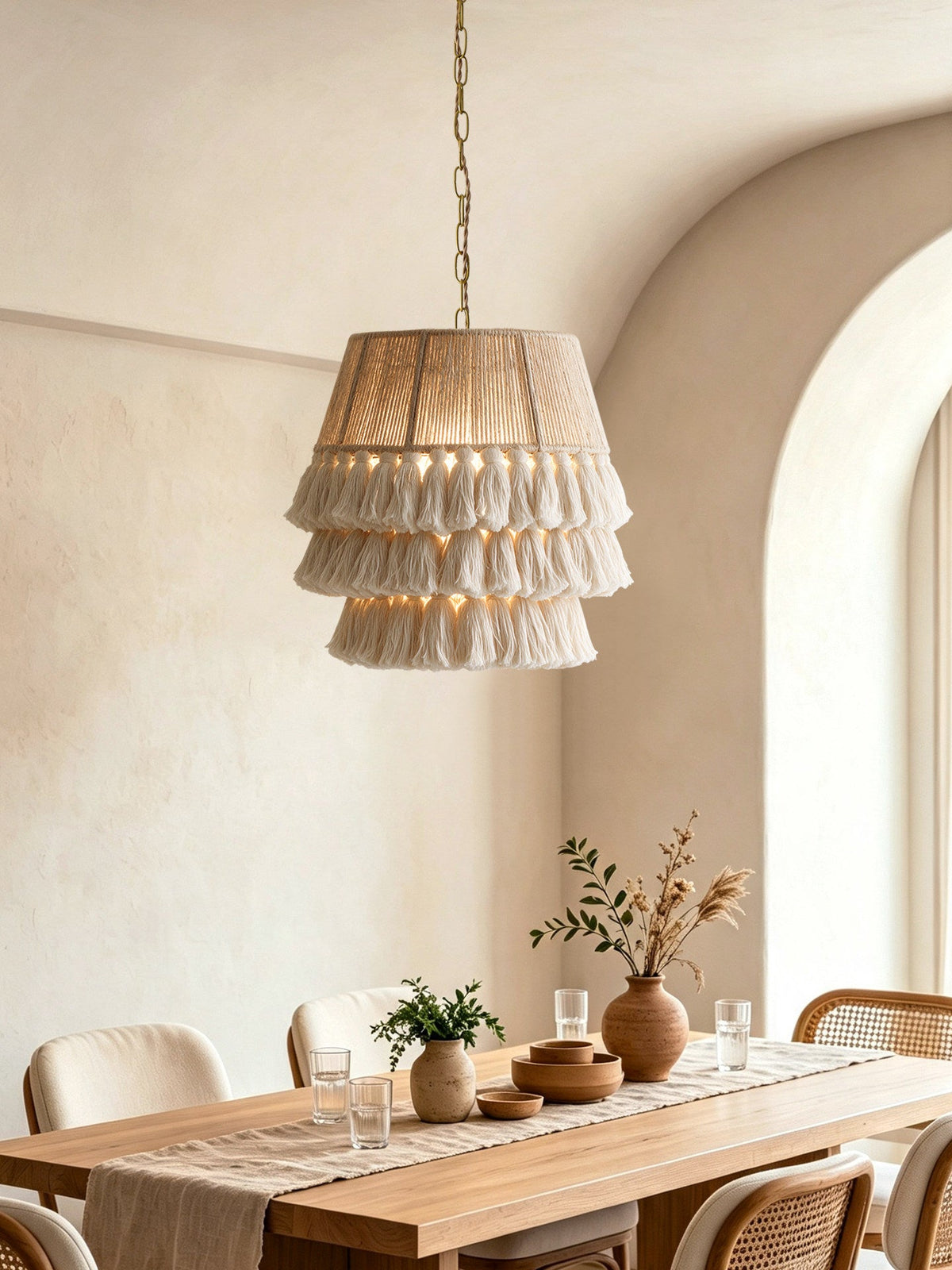 Cascade Tasseled Rope Pendant Lamp — product view 3