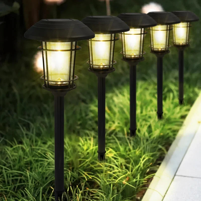 LOUNGE YARD Cast Solar Powered Aluminum Glass Light Set Of 5 — product view 7