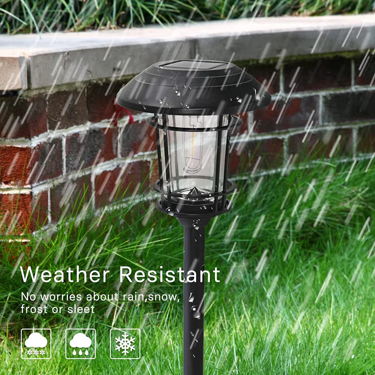 LOUNGE YARD Cast Solar Powered Aluminum Glass Light Set Of 5 — product view 2