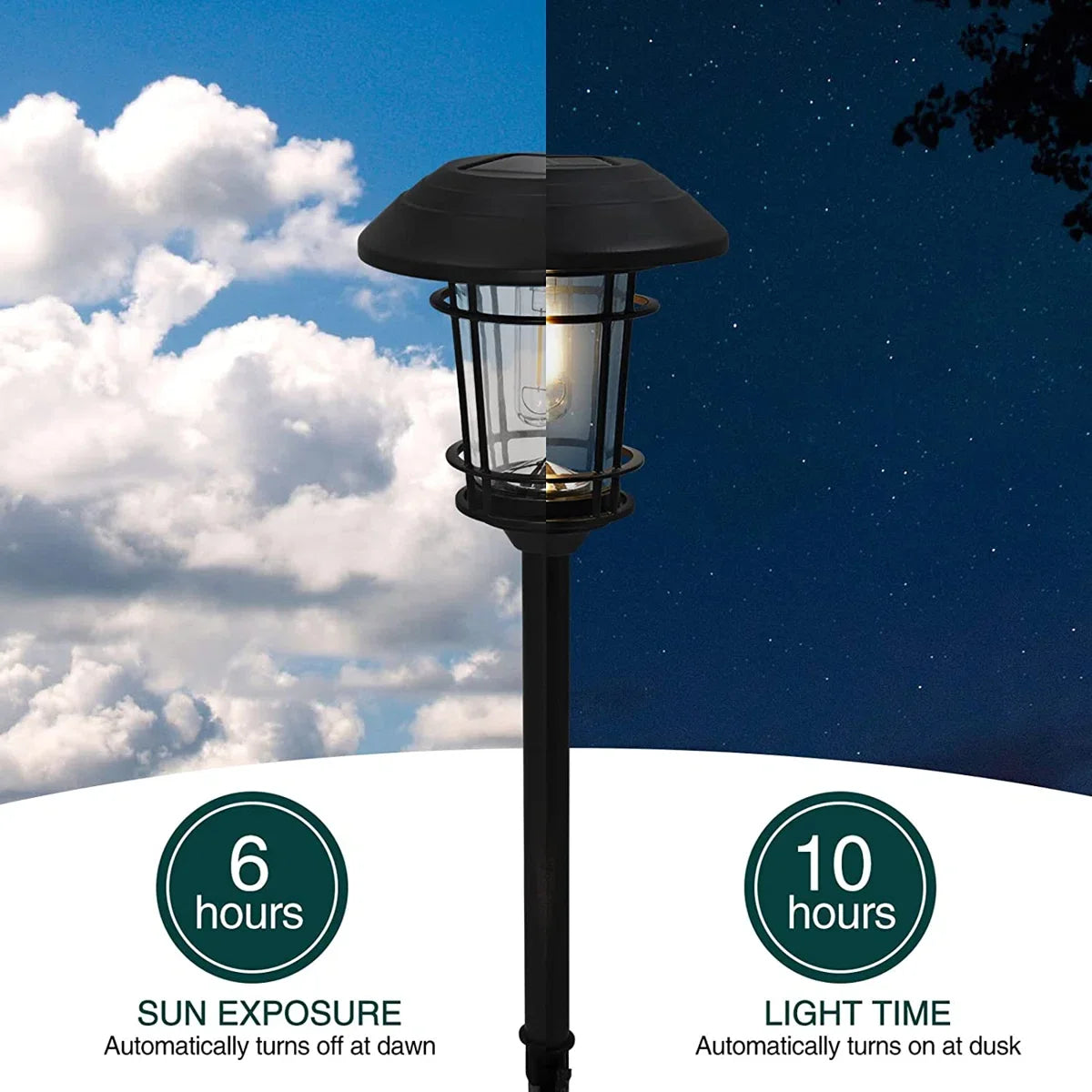 LOUNGE YARD Cast Solar Powered Aluminum Glass Light Set Of 5 — product view 5
