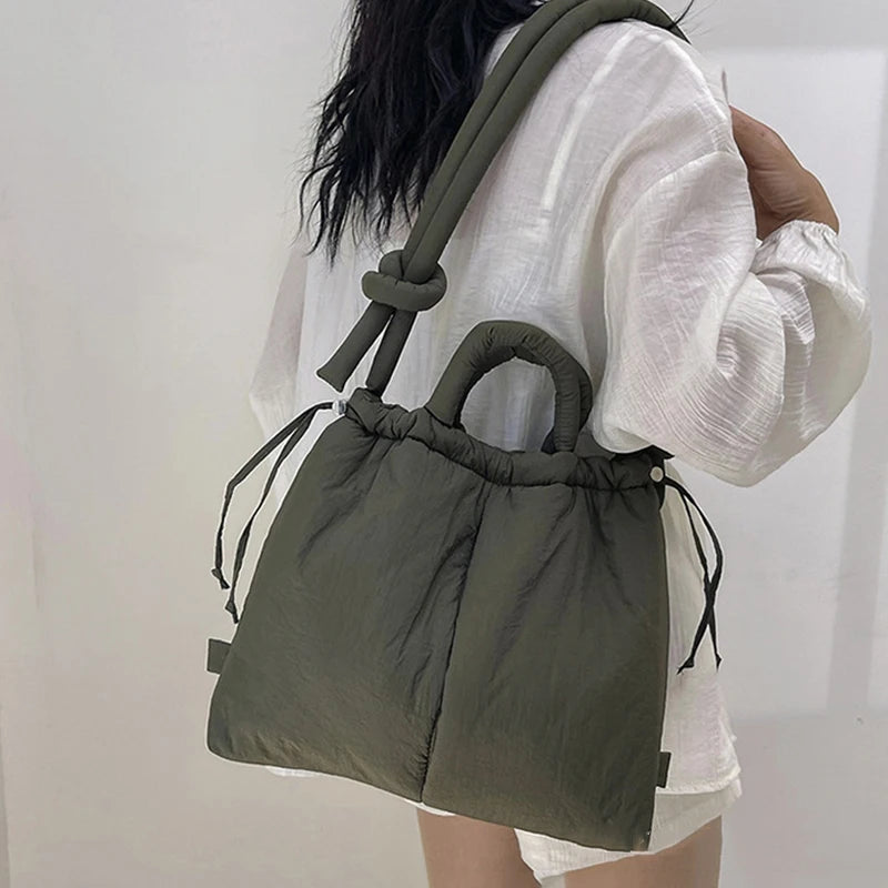 LoungeYard | Riva Puffer Handbag – Stylish Carry Bag with Shoulder Strap — product view 3