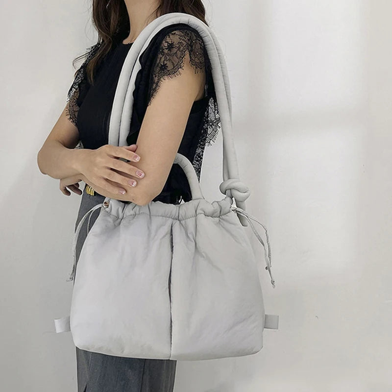 LoungeYard | Riva Puffer Handbag – Stylish Carry Bag with Shoulder Strap — product view 4