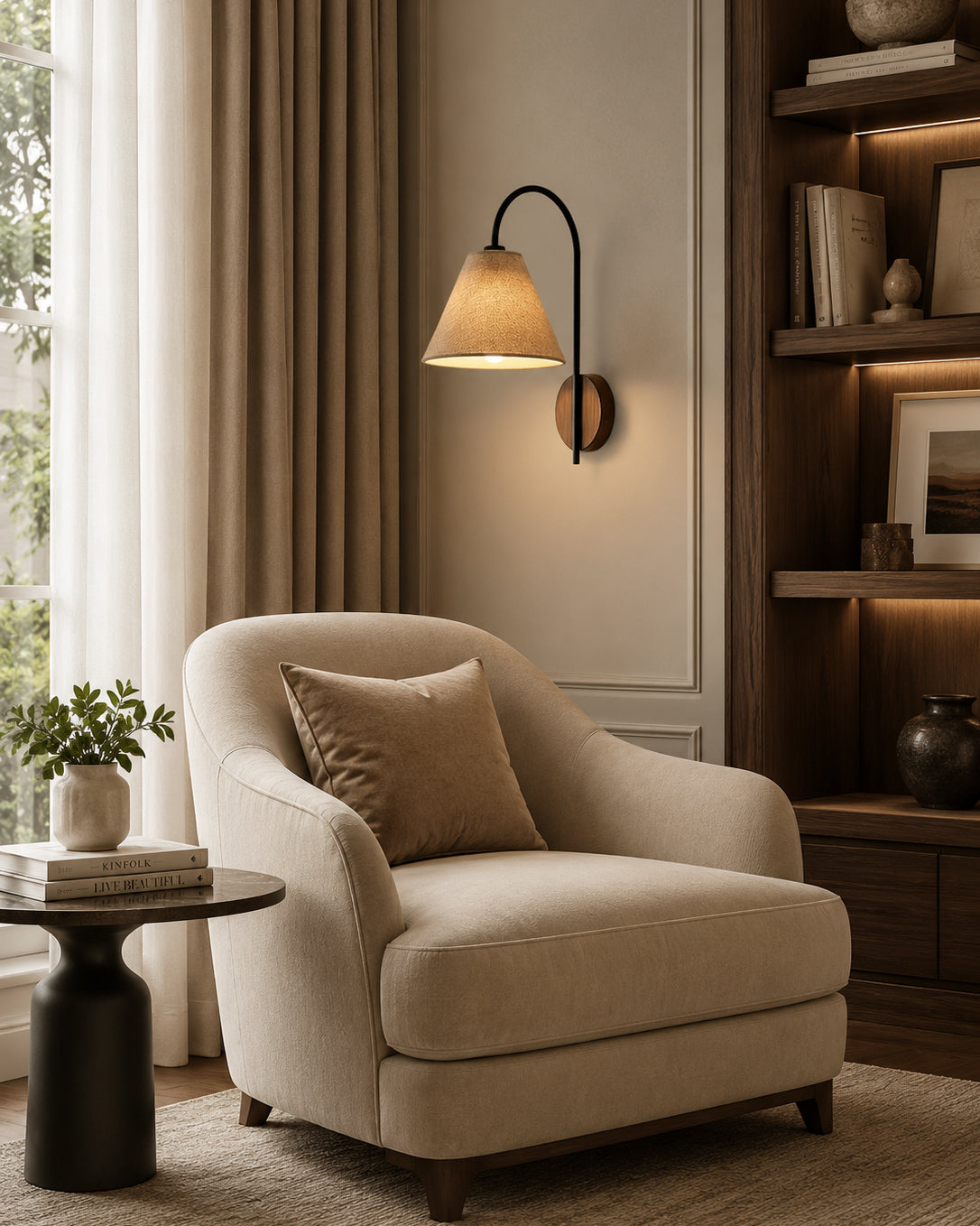 Cecily Walnut Wall Sconce — product view 7