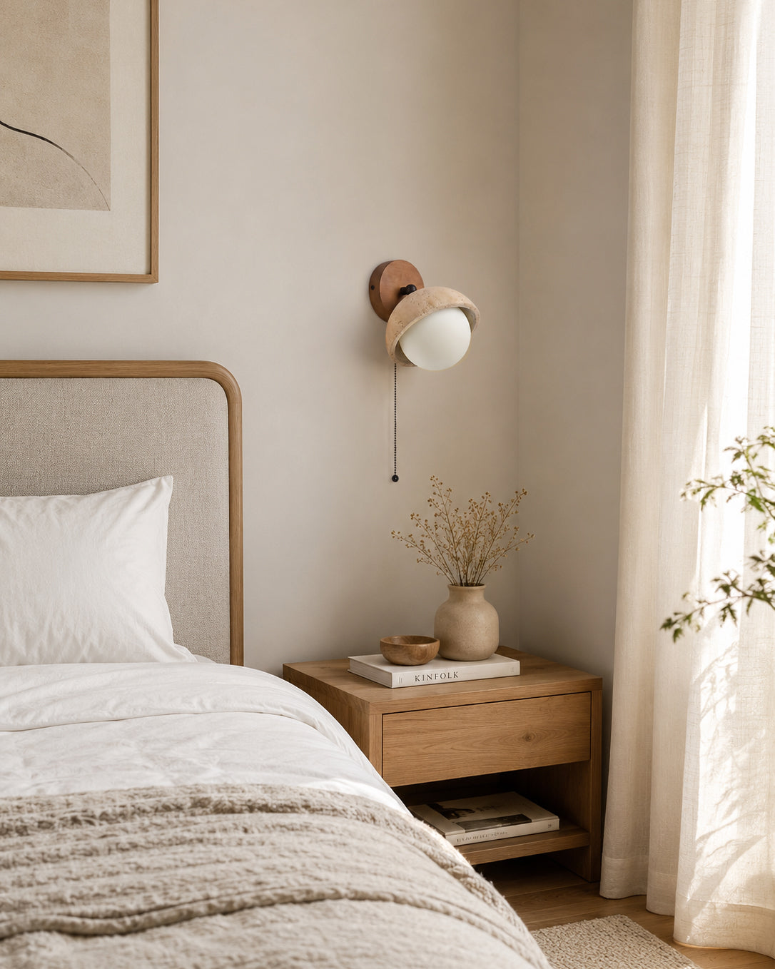 Kenton Travertine Wall Sconce — product view 4