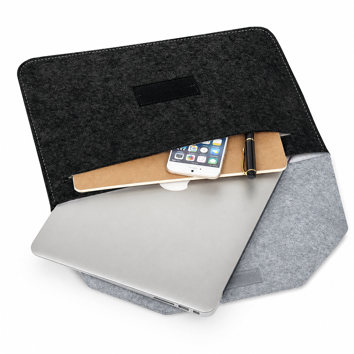 Felt Envelope Laptop Sleeve with Padded Interior and Magnetic Flap LoungeYard — product view 1