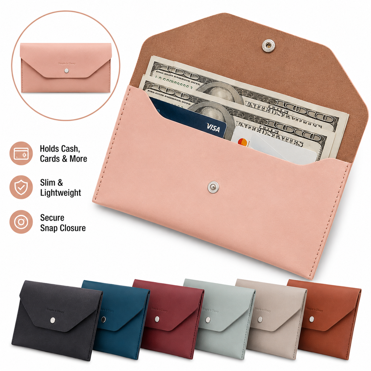 Leather Slim Wallet LoungeYard — product view 1