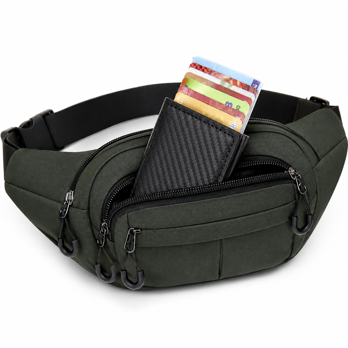 Slim RFID-Blocking Automatic Card Eject Leather Wallet LoungeYard — product view 1