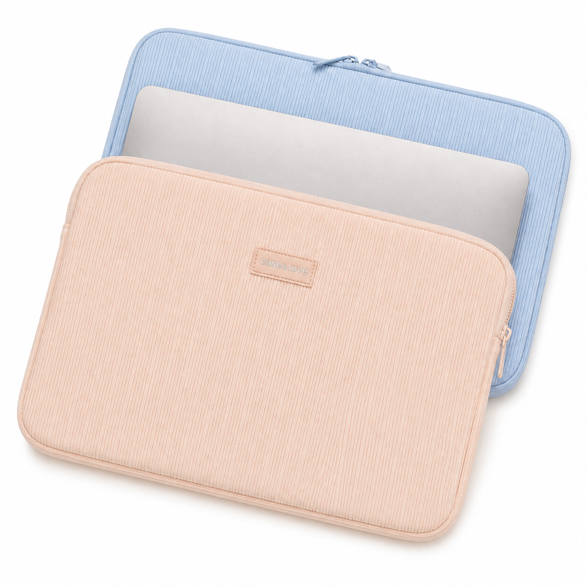 Padded ribbed fabric laptop sleeve for ultrabooks and notebooks LoungeYard — product view 1