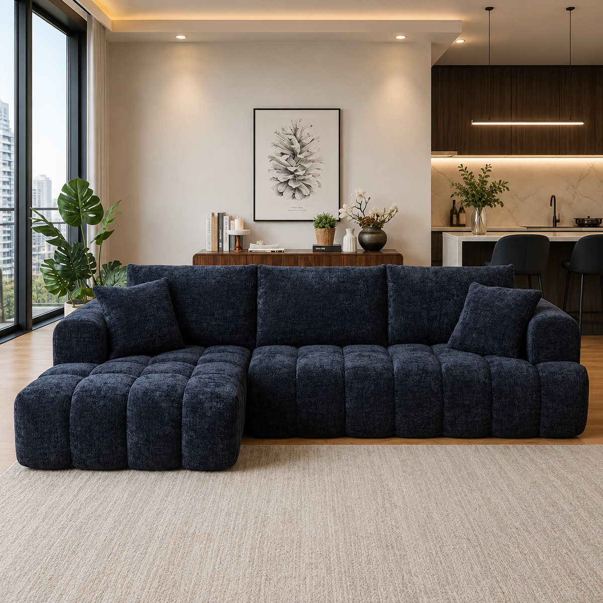 Cloud Sofa | 108" Marshmallow Modular L-Shape Chenille Sectional with Deep Seat — product view 5